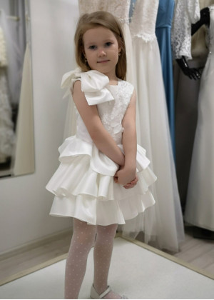 Cute Lace Satin Stylish Flower Girl Dress Cute Lace Satin Stylish Flower Girl Dress